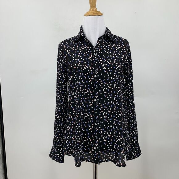 Banana Republic Dillon Classic Fit Shirt Womens XS Extra Small Dot Print Button - Picture 2 of 11